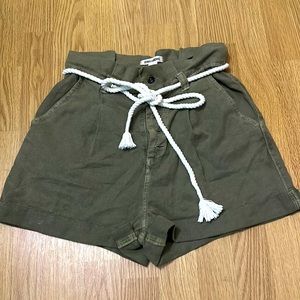 Green beach shorts